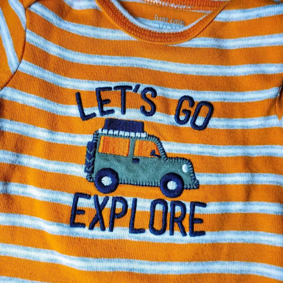 Carter's Baby Boy 6m 6 months Cotton Striped Bodysuit Bundle Orange Blue NWOT - Picture 7 of 12